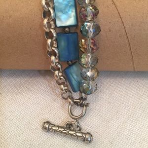 🐝🐝🐝 Multi strand convertible bracelet, silver fittings